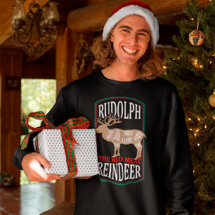 Sudadera Rudolph Reno de Carne Roja - Gráfico de Carnicería