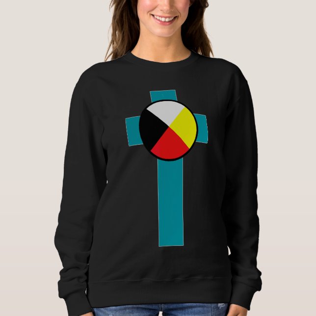 Sudadera Rueda de la Medicina Cristianos Indios Americanos  (Anverso)
