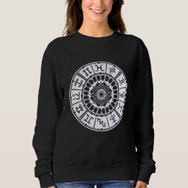 Sudadera Rueda de Mandala de Signos del Zodiaco Celeste Art