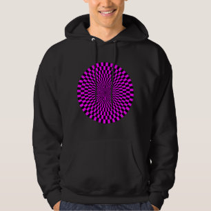 Sudadera Rueda de Op Art - Magenta y negro