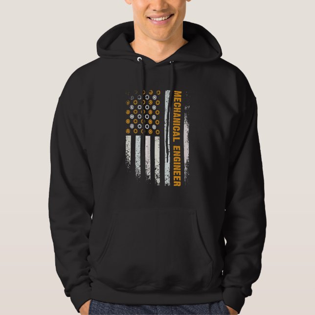 Sudadera Rueda Dentada De Ingeniería Bandera De EE. UU. Ing (Anverso)