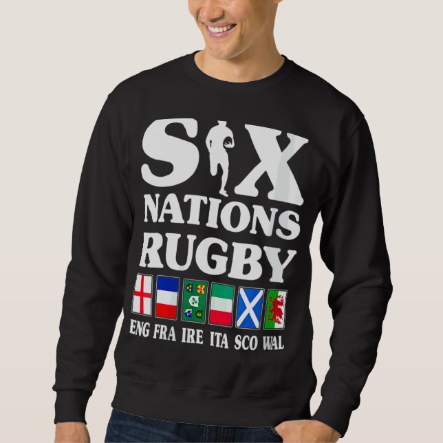 Sudadera Rugby 6 Naciones Inglaterra Francia Irlanda Italia (Anverso)