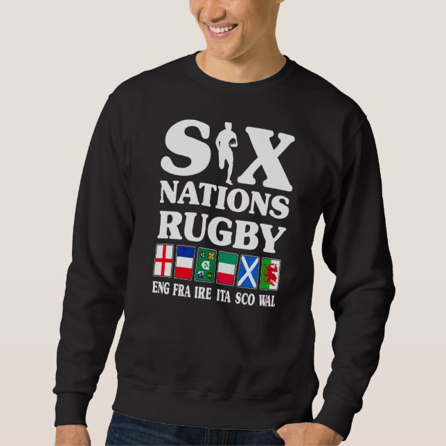 Sudadera Rugby 6 Naciones Inglaterra Francia Irlanda Italia (Anverso)