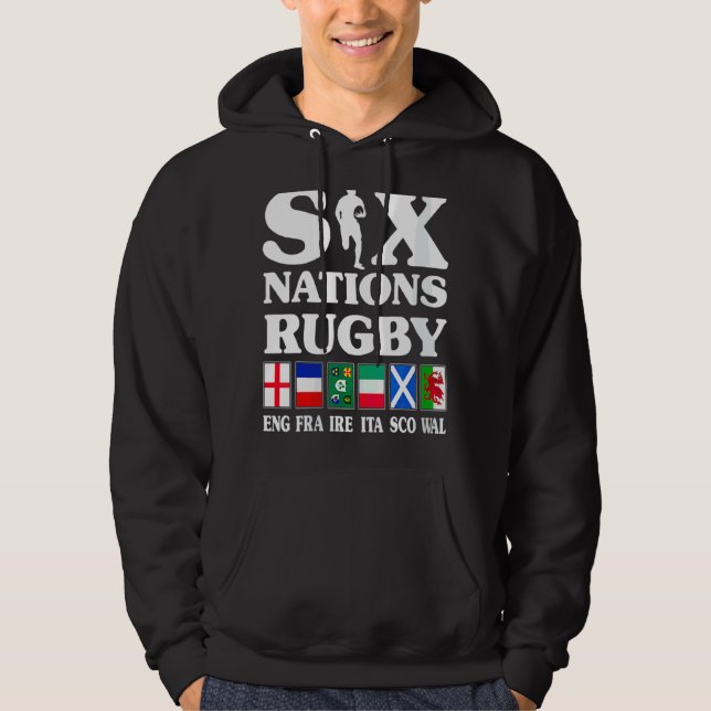Sudadera Rugby 6 Naciones Inglaterra Francia Irlanda Italia (Anverso)