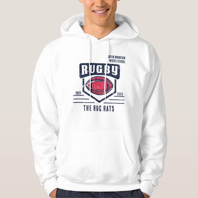Sudadera Rugby del año de la liga del equipo del club escol (Anverso)