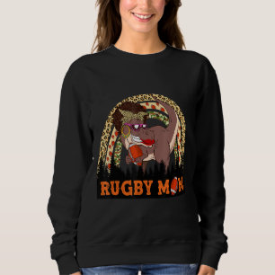Sudadera Rugby Mom Leopardo Camo Rainbow Black T Rex Mamasa