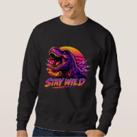 Rugido de T-Rex Neon Retro