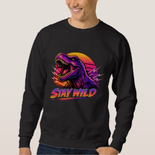 Sudadera Rugido de T-Rex Neon Retro