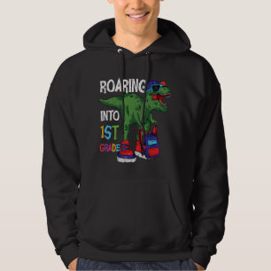 Sudadera Rugiendo en 1er Grado Dinosaurio Regreso a la Escu