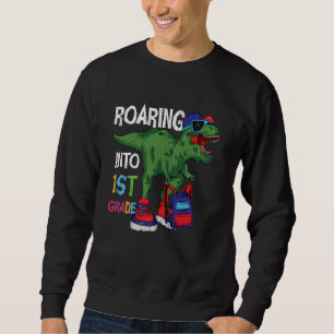 Sudadera Rugiendo en 1er Grado Dinosaurio Regreso a la Escu