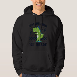 Sudadera Rugiendo en 1er Grado Niño Dinosaurio Estoy Listo