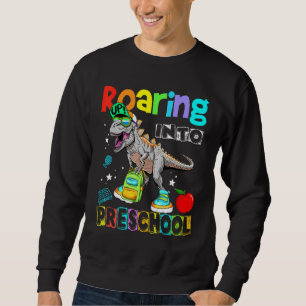 Sudadera Rugiendo En El Preescolar De Nuevo A La Escuela De