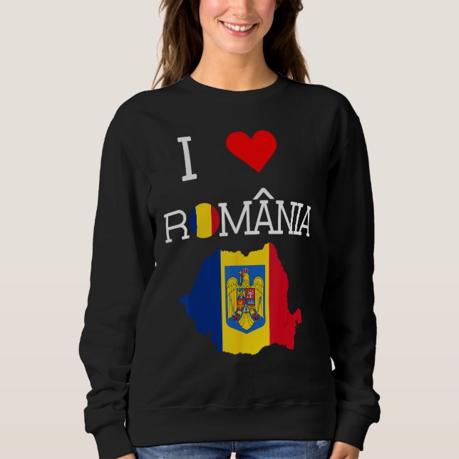 Sudadera Rumano  Me encanta Rumania (Anverso)