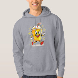 Sudadera **Running Juice Cup Cartoon – Fun Street Drink Cha