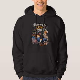 Sudadera Running on Low Battery Cat – Funny Cozy Sleepy Cat