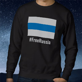 Sudadera Rusia Libre - Inglés - Bandera Blanca Azul Blanca