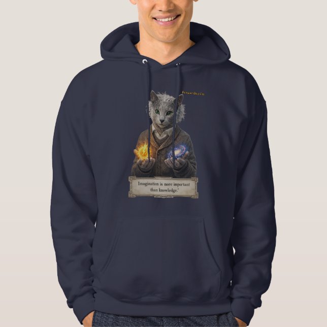 Sudadera Russian Blue Einstein Cat - Imagination (Anverso)