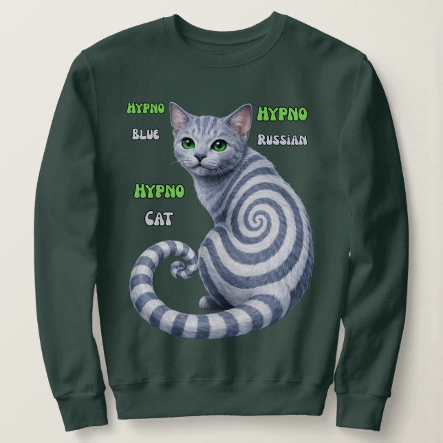 Sudadera Russian Blue Hypno Cat (Anverso del diseño)