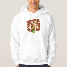 Sudadera Rustic floral design on brown background