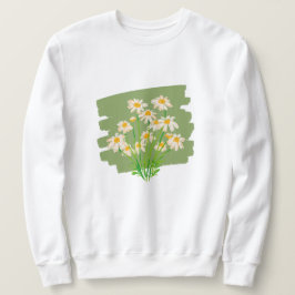 Sudadera Rustic Floral Design on Green Background