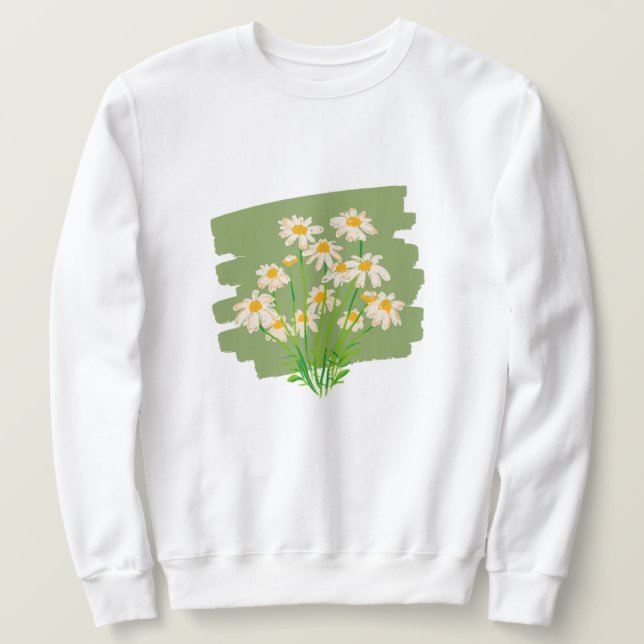 Sudadera Rustic Floral Design on Green Background (Anverso del diseño)