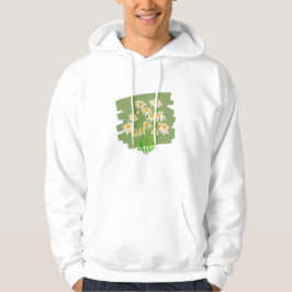 Sudadera Rustic Floral Design on Green Background