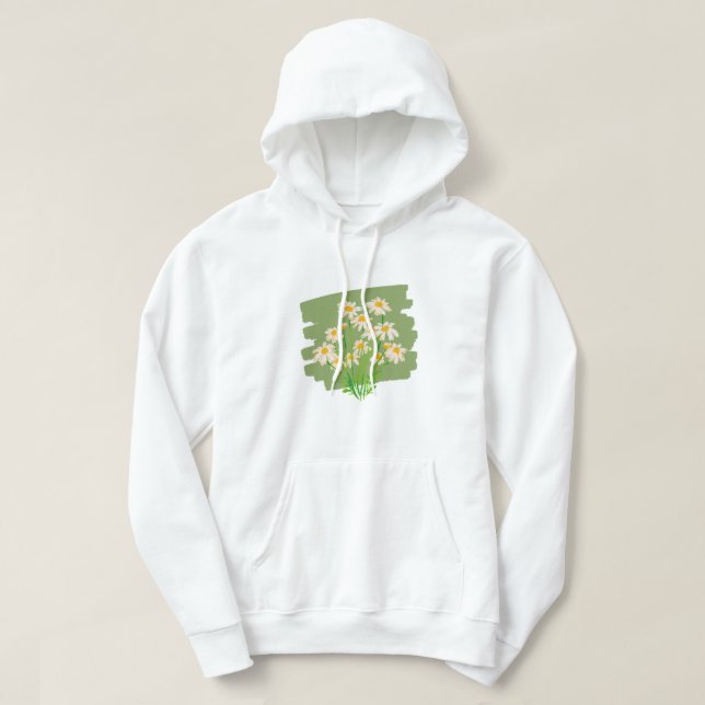 Sudadera Rustic Floral Design on Green Background (Diseño del anverso)