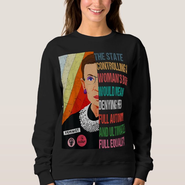 Sudadera Ruth Bader Ginsburg Mi Cuerpo Mi Elección Pro P (Anverso)