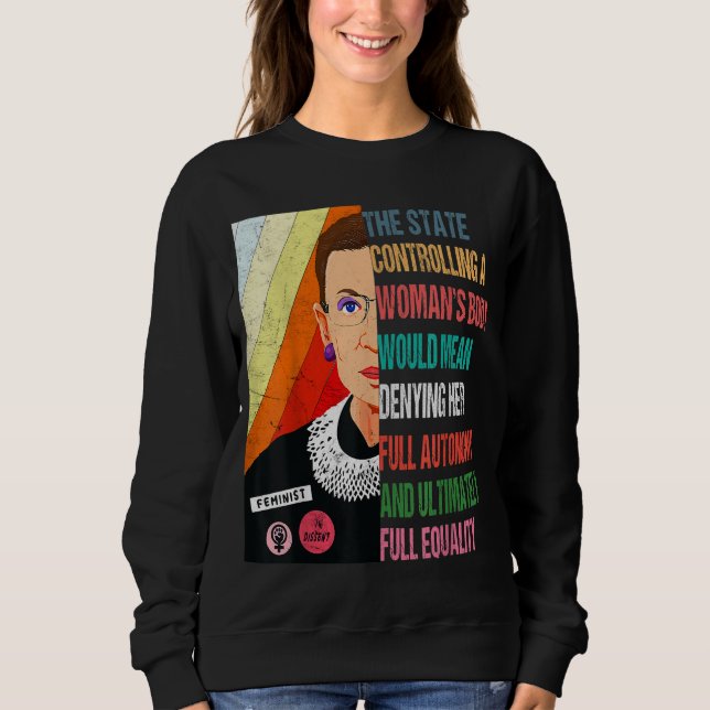 Sudadera Ruth Bader Ginsburg Mi Cuerpo Mi Elección Pro P (Anverso)