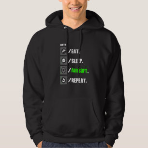 Sudadera rutina de airsoft como duermo repito apunto miras