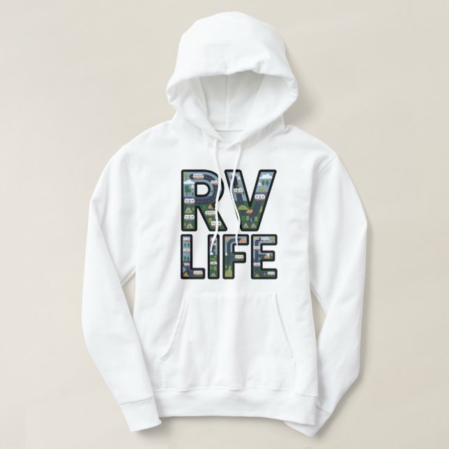 Sudadera RV Life Adventure Camper Road Tripography Typograp (Diseño del anverso)
