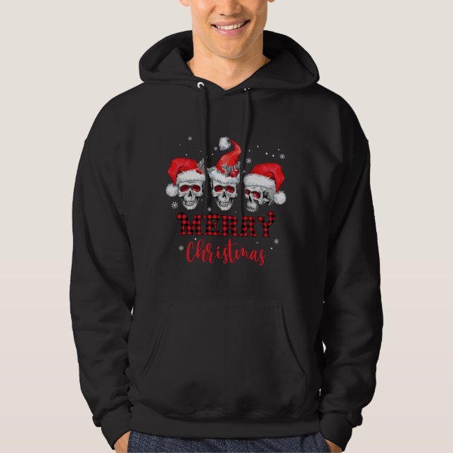 Sudadera RWJO Skull Santa Hat Merry Xmas Familia de Navidad (Anverso)