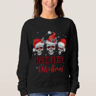 Sudadera RWJO Skull Santa Hat Merry Xmas Familia de Navidad
