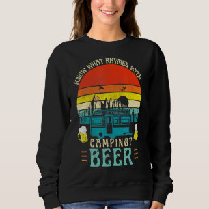 Sudadera Saber Qué Rima Con Camping Cerveza Gráfica Alcohol