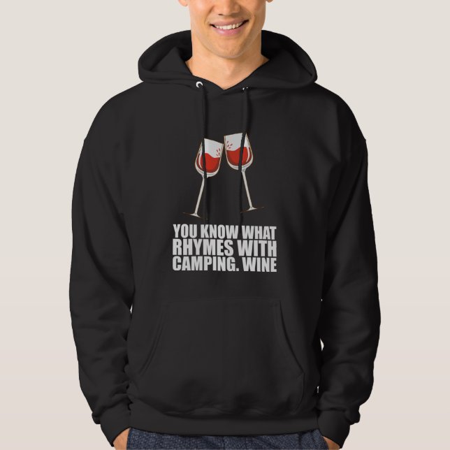 Sudadera Sabes qué rima con Vino de Camping (Anverso)