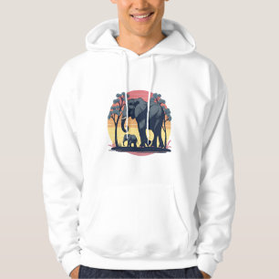 Sudadera Sabio y salvaje - Sunset familiar de Elefantes Ret
