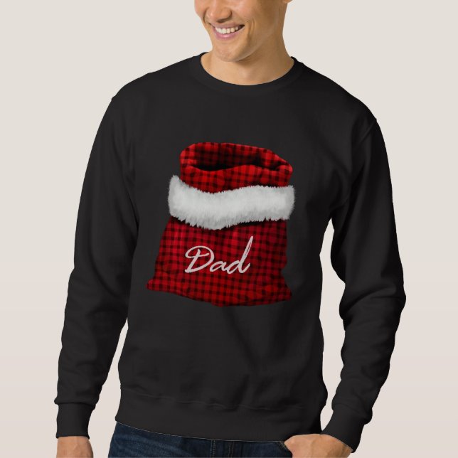 Sudadera Saco Rojo de Papá Noel Plaid Búfalo (Anverso)