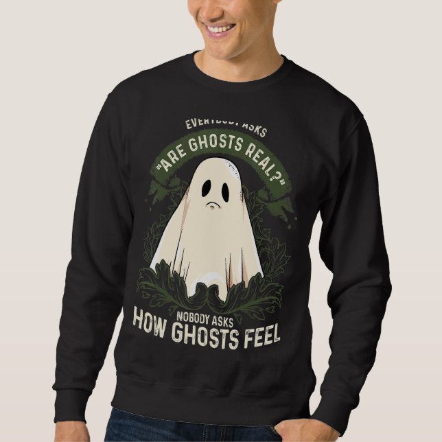 Sudadera Sad Ghost Sheet Ghost Paranormal Caza De Fantasma  (Anverso)
