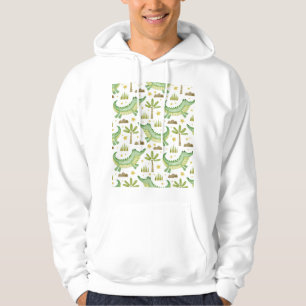 Sudadera Safari africano: Cocodrilo acuarela y palmeras