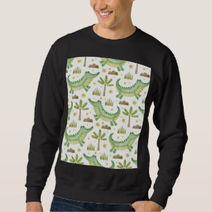 Sudadera Safari africano: Cocodrilo acuarela y palmeras