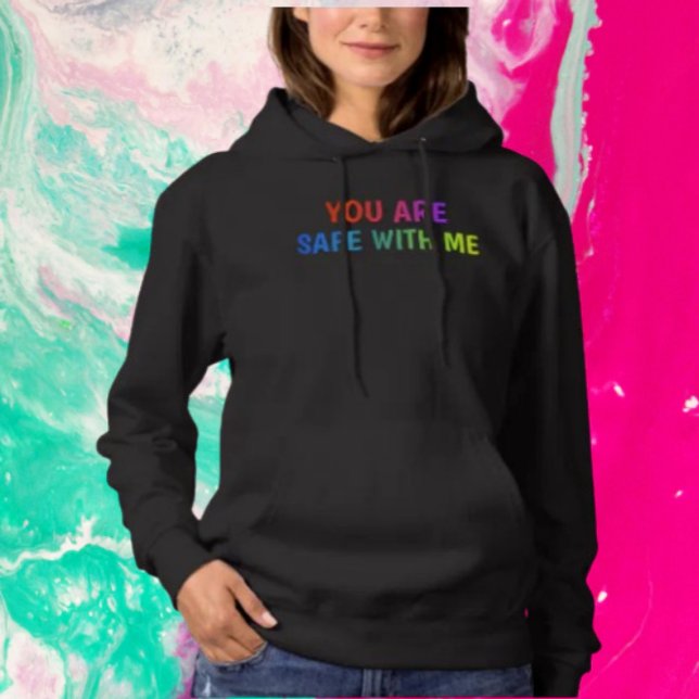 Sudadera Safe With Me – Ropa de Aliado Orgulloso (Subido por el creador)