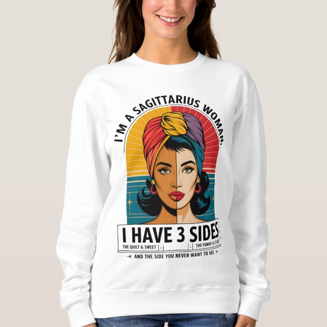 Sudadera Sagittarius con tres lados de regalo gracioso tee (Anverso)