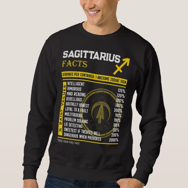 Sudadera Sagittarius Hacts Awesome Zodiac Rótulo Sagittariu (Anverso)