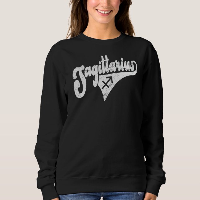Sudadera Sagittarius Retro Zodiac, Astrología, Horóscopo, S (Anverso)