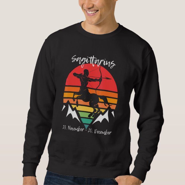 Sudadera Sagittarius Zodiac Retro Sunset 2 (Anverso)