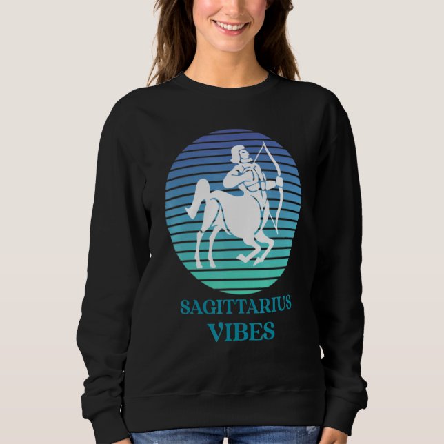 Sudadera Sagittarius Zodiac Rótulo Sagittarius Vibes Sunset (Anverso)