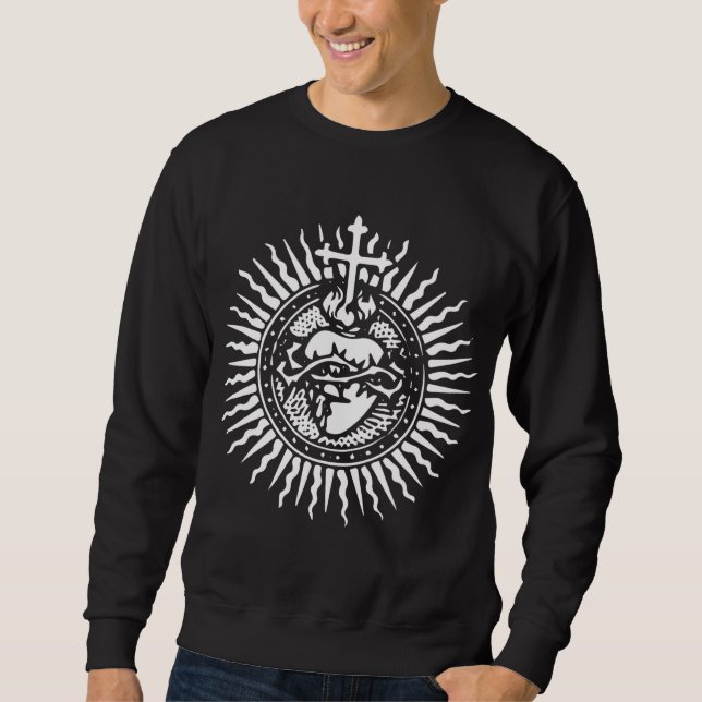Sudadera Sagrado Corazón de Jesús Católico Tradicional Lati (Anverso)