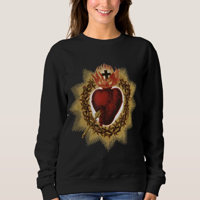 Sudadera Sagrado Corazón de Jesús Devoción Católica (Anverso)