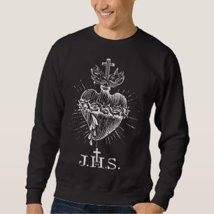 Sudadera Sagrado Corazón de Jesús Devoción IHS Católica