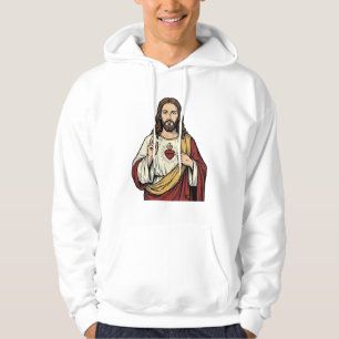 Sudadera Sagrado Corazón Jesús Grabado Antiguo Arte Vectori